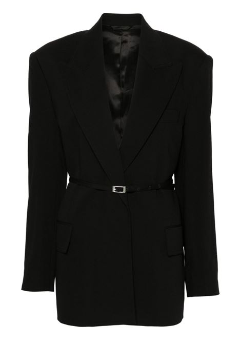 Blazer strutturato con cintura in nero Acne Studios - donna